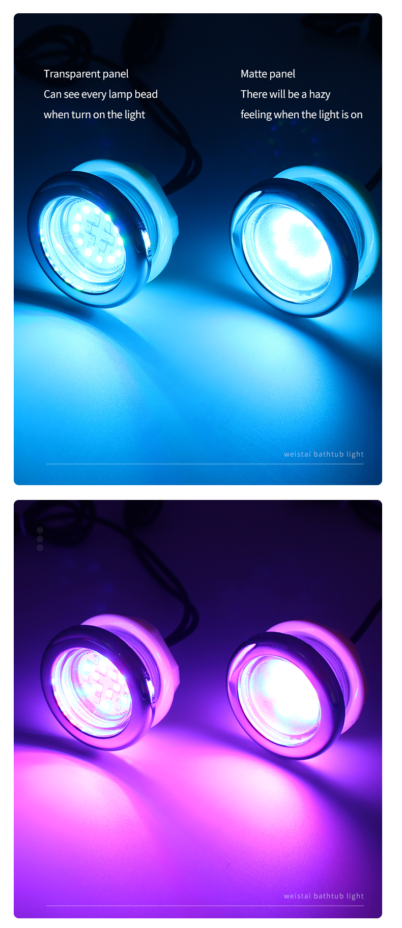 LED bathtub light