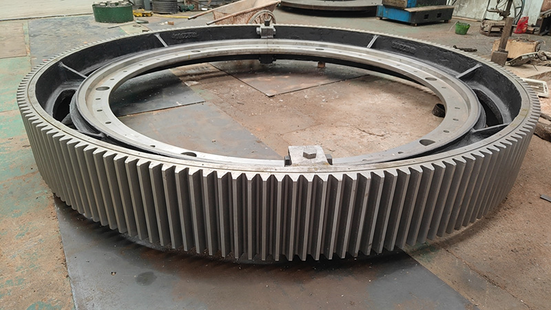 Custom Cast Steel 45 Ball Mill Rotary Kiln Dryer Girth Gear Wheel Large Diameter Ring Gear