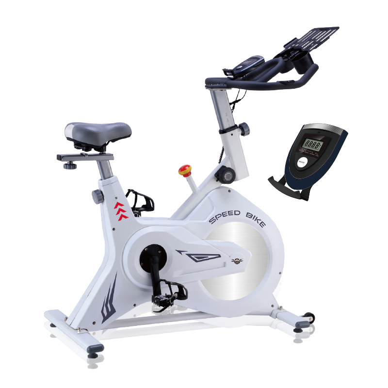 White Studio Power Spin Bike With Bottle Holder