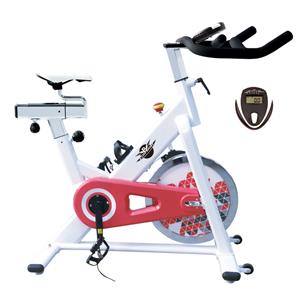 Vélo de sport stationnaire d'intérieur rose avec moniteur
