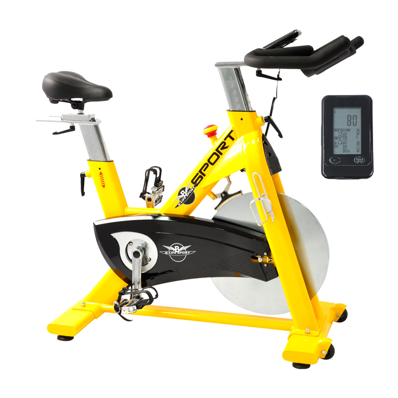 Yellow Static Exercise Workout Bike With Bottle Holder