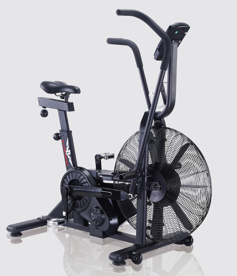 commercial recumbent air bike with belt driven