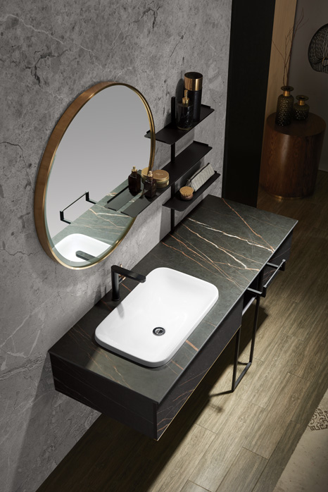 Stainless Steel New Bathroom Slimline Vanity Unit