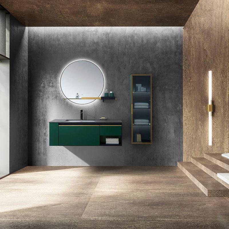 Stainless Steel Floating Bathroom Sinks Vanity With Cabinet