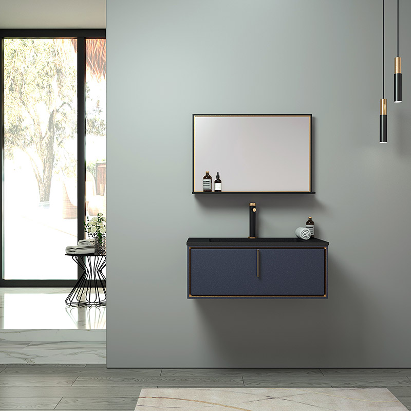 Navy Blue Stainless Steel Bath Room Vanity