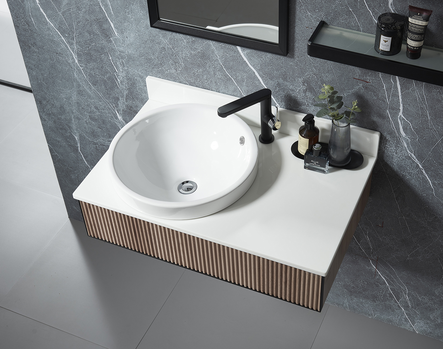 small bathroom modern sink and vanity 600mm