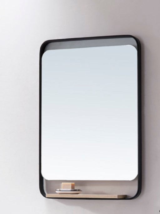 bathroom mirror with frame and shelf