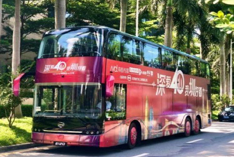 Audio&Video-Lösung für Busse, die das 40-jährige Jubiläum der Sonderwirtschaftszone Shenzhen feiern