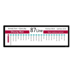 Barre de bus Android de 37 pouces Affichage numérique Écran de signalisation ultra extensible annonçant un moniteur LCD à large étirement