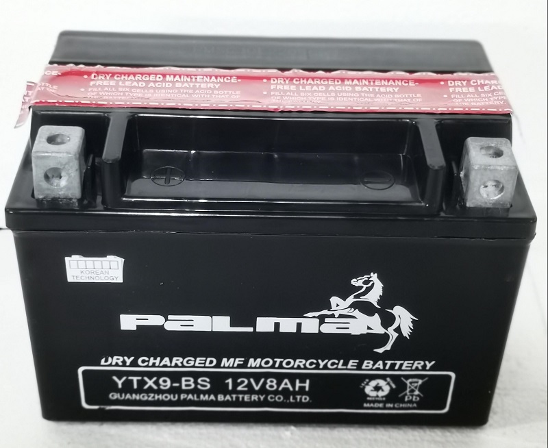 YTX9-BS 12V 8Ah 일반 건식 MF 오토바이 배터리