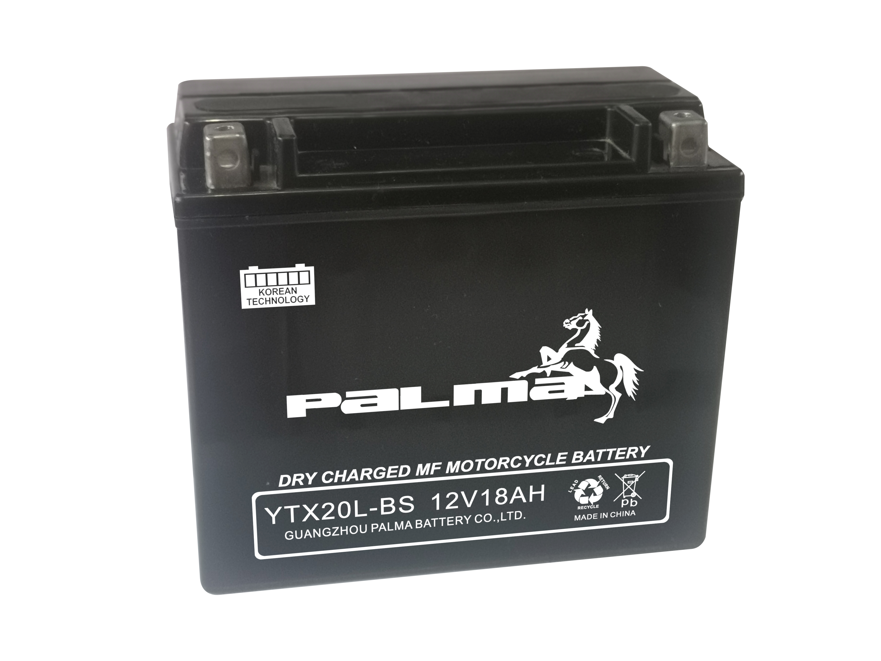 YTX20L-BS Lead Acid Dry Battery For Motorcycle