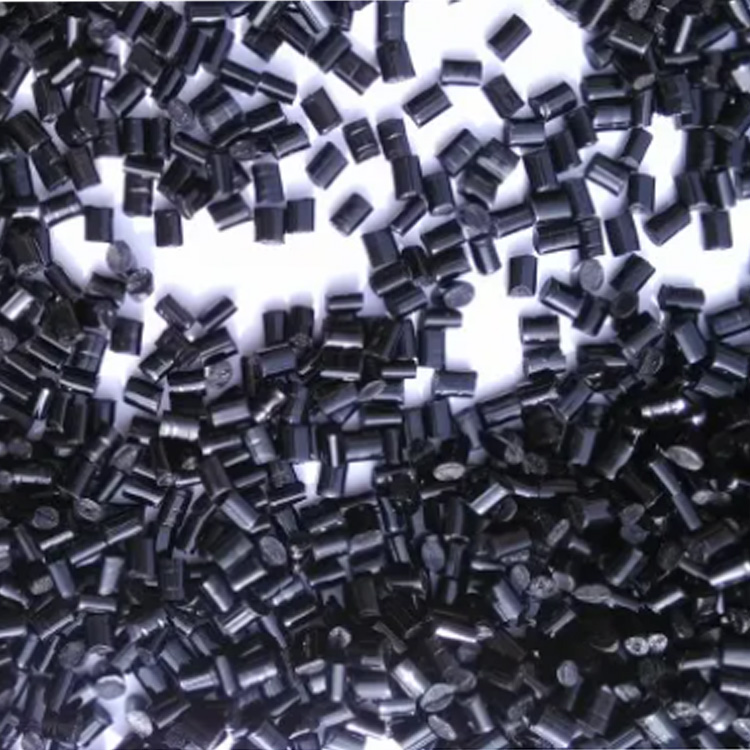Gránulos de plástico reciclado ignífugo negro FR HIPS