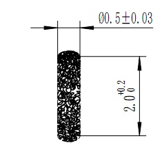 Φ0.508x2.0mm 80-020098 Floss Pin i.e. Fuzz Button connectors /CPW/Microstrip Vertical connection