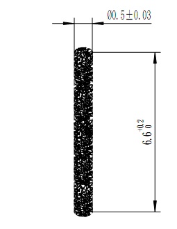 Φ0.508x6.6mm 80-020260 super length Floss Pin i.e. Fuzz Button connectors /CPW/Microstrip Vertical connection