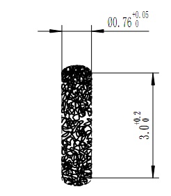 Φ0.76x3.0mm 80-030120 Floss Pin i.e. Fuzz Button connectors /CPW/Microstrip Vertical connection