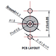 2.92-KFD0216FB (Female) Fuzz Button connectors，Stripline Vertical connection， Solderless PCB，2 Hole Flange