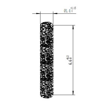 Φ1.4x6.6mm 80-055260 Floss Pin i.e. Super long/High current Fuzz Button connectors /CPW/Microstrip Vertical connection