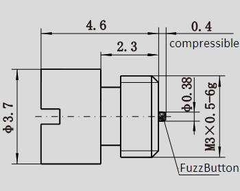 SMP(M)-JYDFB5 RF Connector with Fuzz Button,GPO, solderless ,PCB Compression Mount,Stripline