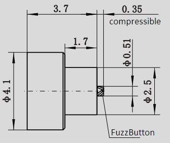 SMP(M)-JHDFB39 RF Connector with Fuzz Button,GPO(SMP), solderless ,PCB Compression Mount, Stripline