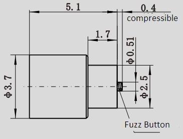 SMP(M)-JHDFB7 RF Connector with Fuzz Button,GPO(SMP), solderless ,PCB Compression Mount, Stripline