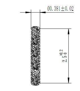 Φ0.381x2.5mm 80-015098 Floss Pin i.e. Fuzz Button connectors /CPW/Microstrip Vertical connection