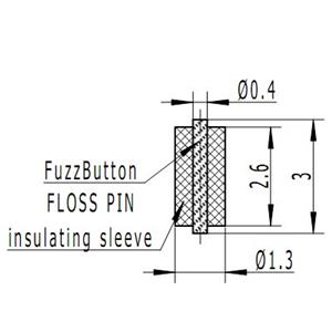 Φ1.3x2.7mm Fuzz Button RF Insulators, 50 Ω, DC-65GHz, без припоя, сжатие печатной платы заменяет стеклянный/стеклянный изолятор