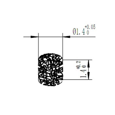 Φ1.4x1.4mm 80-055055 Floss Pin i.e. High current Fuzz Button connectors /CPW/Microstrip Vertical connection