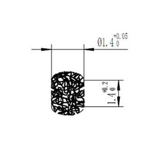 Φ1.4x1.4mm 80-055055 Floss Pin i.e. High current Fuzz Button connectors /CPW/Microstrip Vertical connection