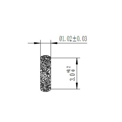 Φ1.02x3.0mm Floss Pin 80-040120 i.e. Fuzz Button ou CIN ::APSE courant élevé/CPW/Microstrip Vertical