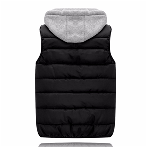 Men's outdoor lightweight puffer down vest with detachable hood