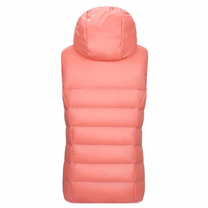 Women's warm ultra light packable down hoodie vest