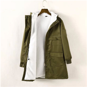 Women's classic military anorak jacket with waist drawstring
