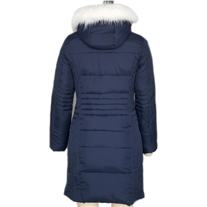 Fashion women's slim quilted fur collar hooded winter parka