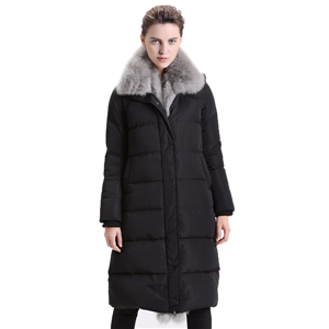 Women's plus size wide warm cotton padded long parka coat