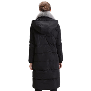 Women's plus size wide warm cotton padded long parka coat