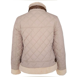 Women's long sleeve fleece lined quilted coat outwear