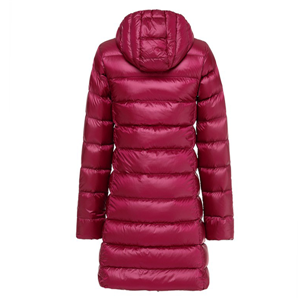 Women's mid length goose down feather parka jacket