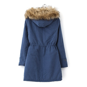 Women's hooded warm winter faux fur lined parka coat