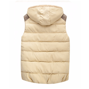 Women's outwear casual thicken quilted fleece lined hooded vest