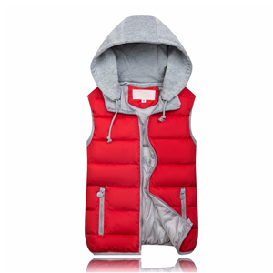 Women's quilted padding puffer vest with removable hood