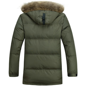 Men's high quality heavy weight parka jacket with fur hood