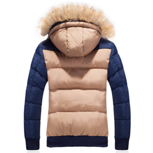 Men's casual fur hooded outwear windproof winter jacket