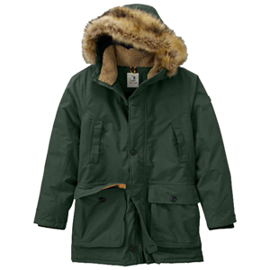 Men's hooded faux fur lined warm coat outwear winter jacket