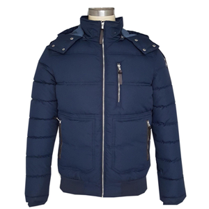 Men's high quality nylon quilted bomber jacket with patches