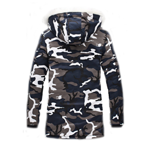 Men's fashion hooded winter camouflage long sleeve parka jacket