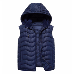 Men's winter removable hooded casual sleeveless padded vest