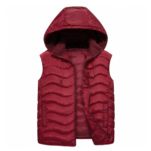 Men's winter removable hooded casual sleeveless padded vest