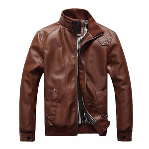 Men's casual leisure PU faux leather jacket with high quality