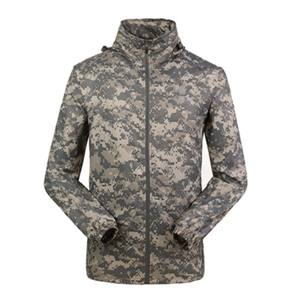Men's hooded camouflage printed lightweight waterproof windproof jacket