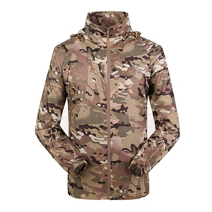 Men's hooded camouflage printed lightweight waterproof windproof jacket